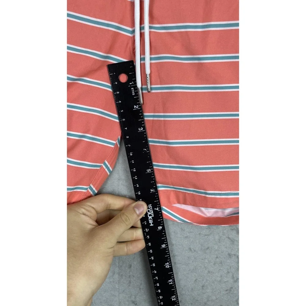 Bonobos Shorts Mens Medium Pink Stripe 7 Inseam Swim Trunks Quick Dry Drawstring